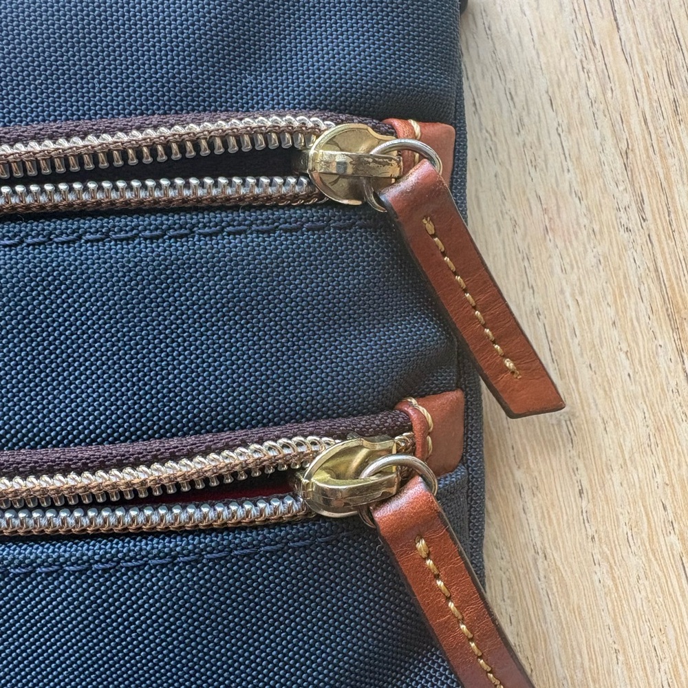 Dooney & Bourke Navy and Tan Crossbody Bag - Picture 3 of 11